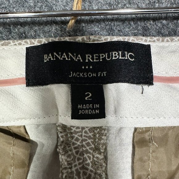 Banana Republic Pants Womens 2 Jackson Fit Tan Cotton Stretch Tapered Leg Pocket - Picture 4 of 7